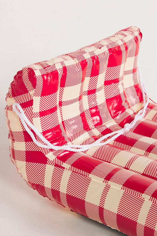 Inflatable Plaid Toboggan Snow Sled #1