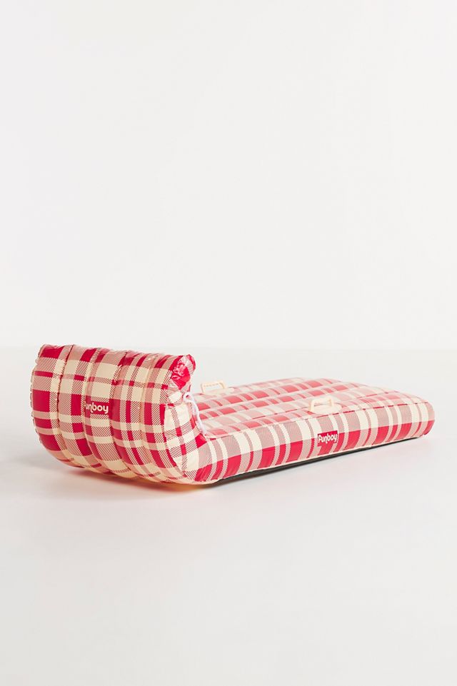 Inflatable Plaid Toboggan Snow Sled