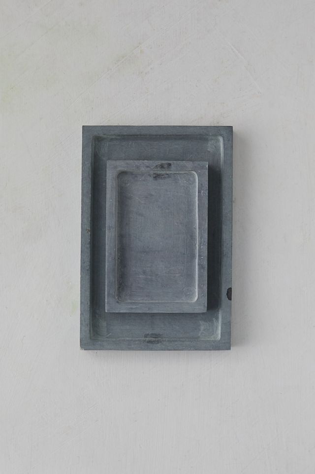 Gray Stone Decorative Tray, Small #1