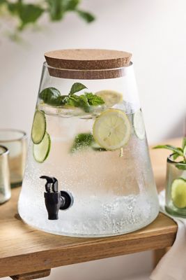 Glass Beverage Dispenser with Cork Top