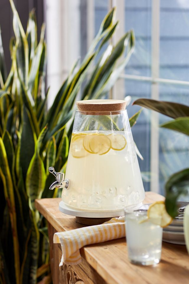 Glass Beverage Dispenser with Cork Top Anthropologie