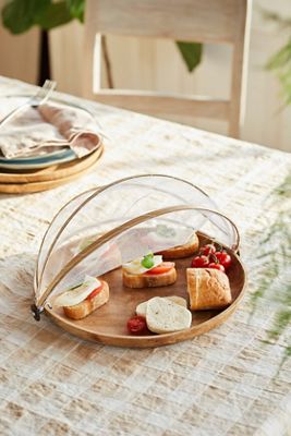 Teak + Mesh Food Covers, Set of 2