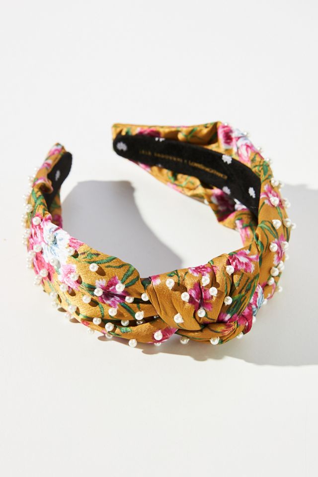 Anthropologie silk embellished headband Anthropologie NAMJOSH Shibori Embellished Rhinestone Tie Dye  main image 3