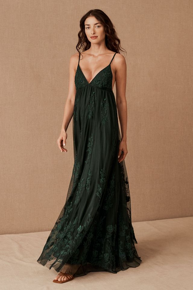 knee length dresses for ladies Xscape Plus Size V-Neck Gown - Black/Nude main image 0