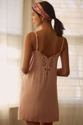 Eberjey Naya Double-inset Stretch-jersey Chemise In Orange