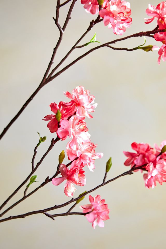 Faux Rosy Blossom Spray #1