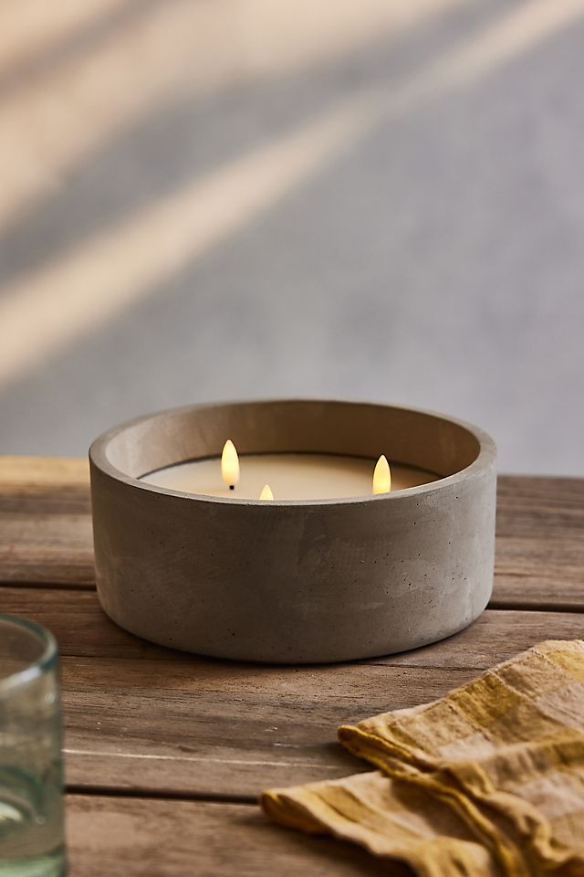 Flameless Candle in Concrete Vessel, Large