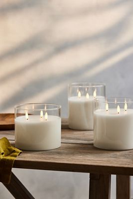 Outdoor Flameless Candle in Glass Vessel