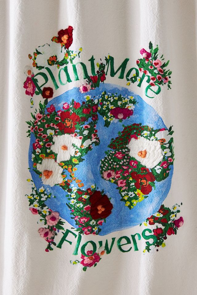 Plant More Flowers Dish Towel #1