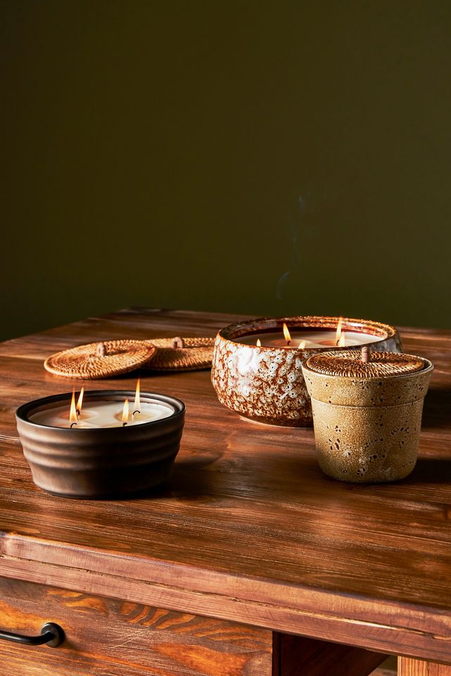 Amber Lewis for Anthropologie Rattan-Lidded Ceramic Candle #4
