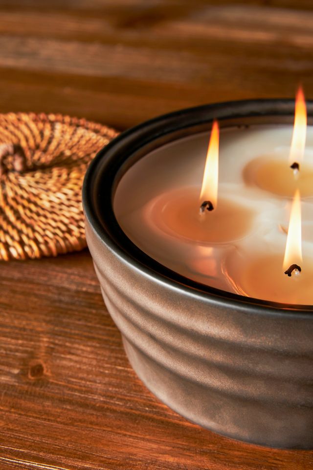Amber Lewis for Anthropologie Rattan-Lidded Ceramic Candle #1