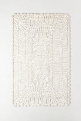 Anthropologie Hand-tufted Leighton Rug By  In White Size 10 X 14