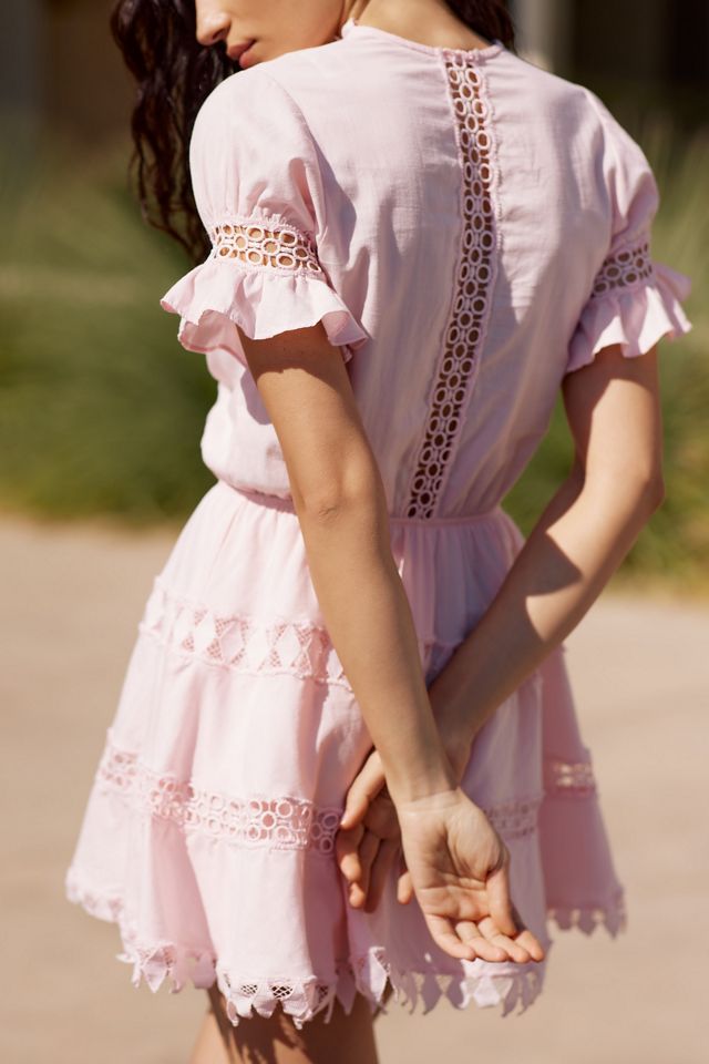 Peixoto Embroidered Lace Cover-Up Mini Dress