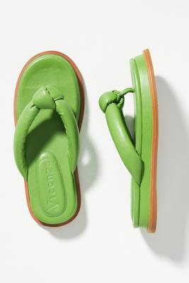 platform flip flops green