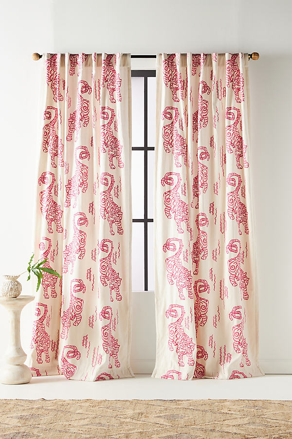 Anthropologie Embroidered Flemming Curtain By  In Purple Size 108"