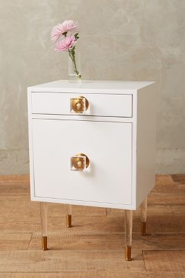 Tracey Boyd Lacquered Regency Nightstand In White