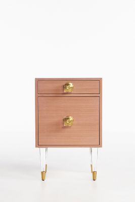 Tracey Boyd Lacquered Regency Nightstand In Pink