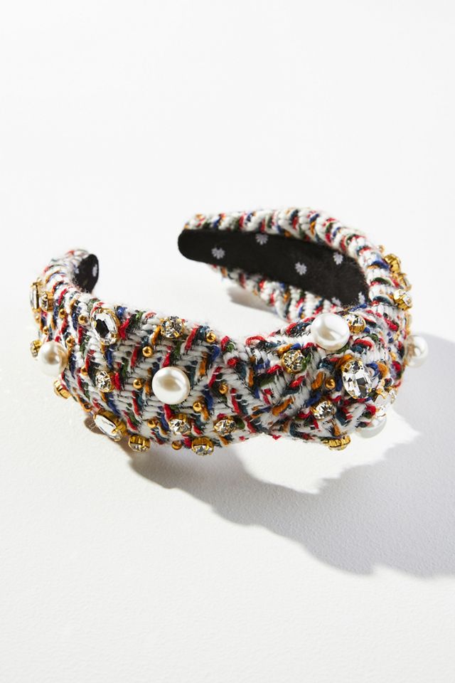 Lele Sadoughi Embellished Knit Headband | Anthropologie