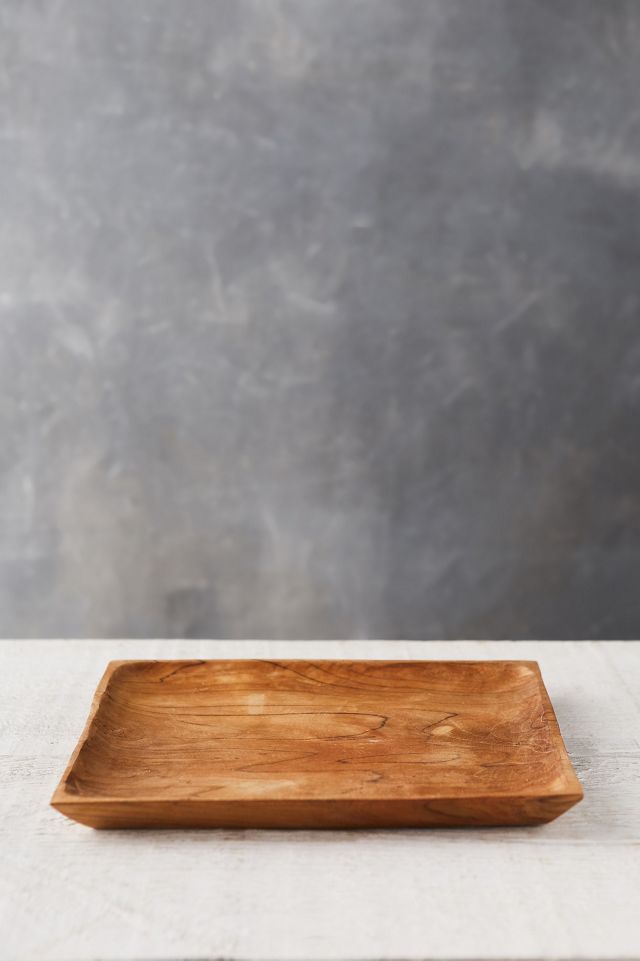 Square Teak Root Salad Plate #1