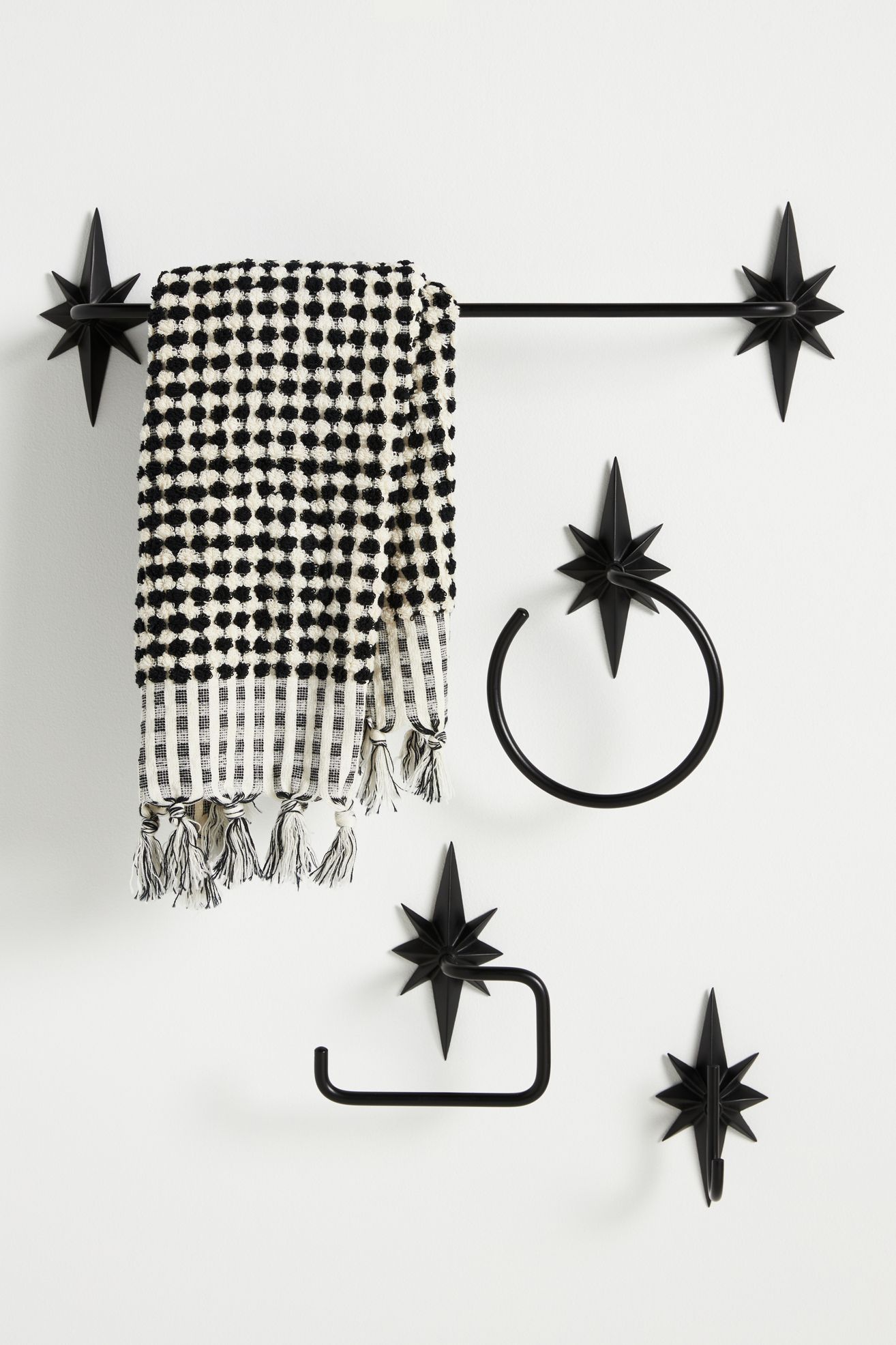 Arthur Star Towel Bar - Black, One Size