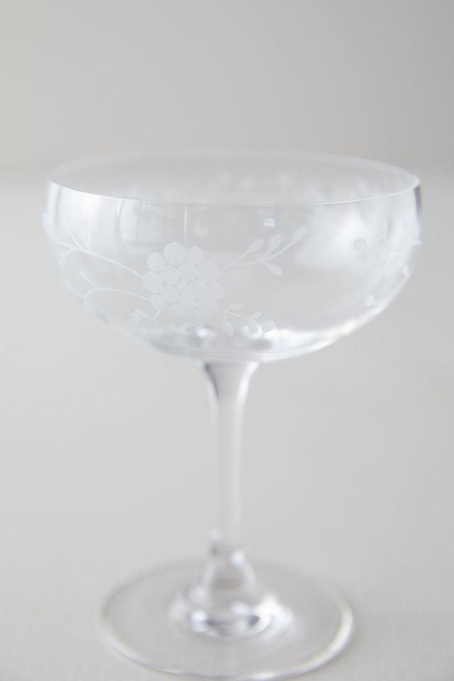 Etched Floral Coupes, Set of 2 #3