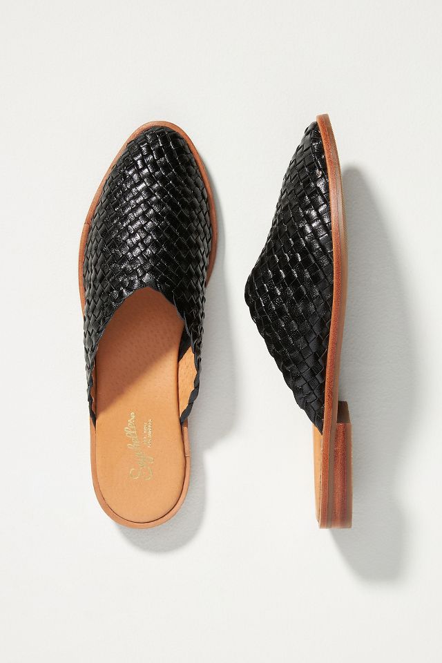 Braided store leather mules