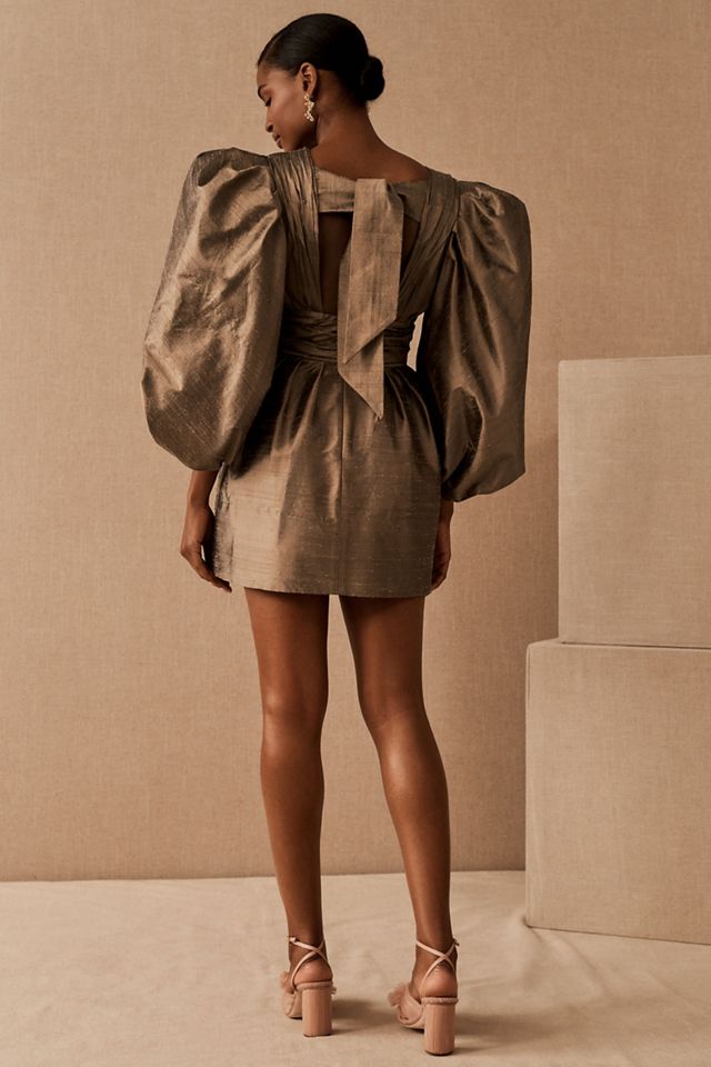 Watters Meringue Silk Mini Dress #1