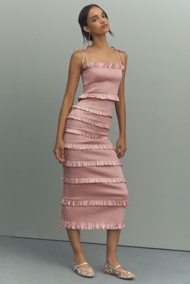 V. Chapman Lucetta Corset Tiered Maxi Dress