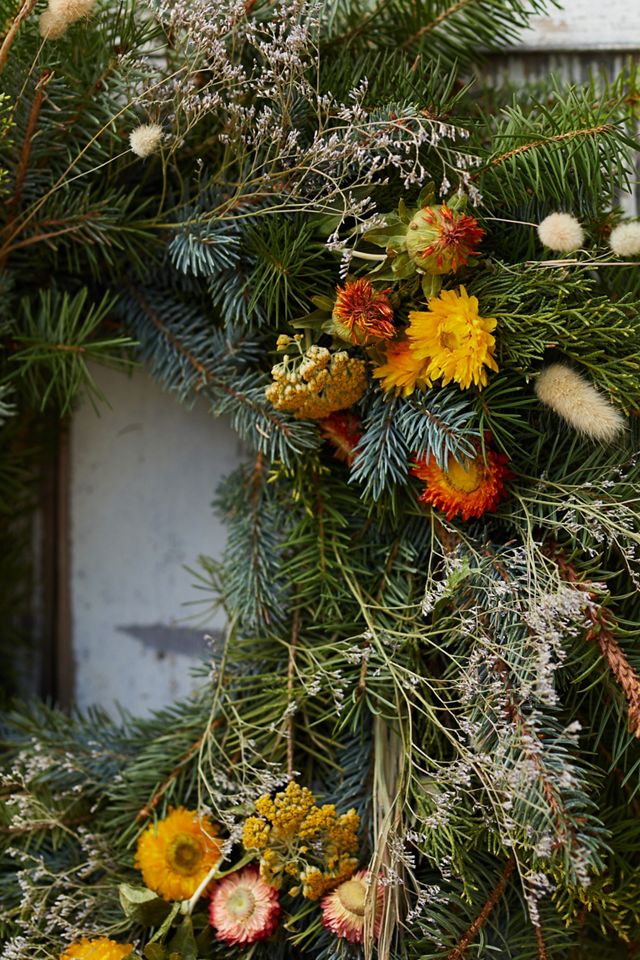 Fresh Noble Fir + Preserved Stem Wreath #5