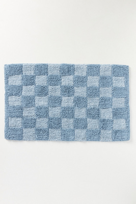 Anthropologie Tufted Checkerboard Bath Mat By In Blue Size S ModeSens