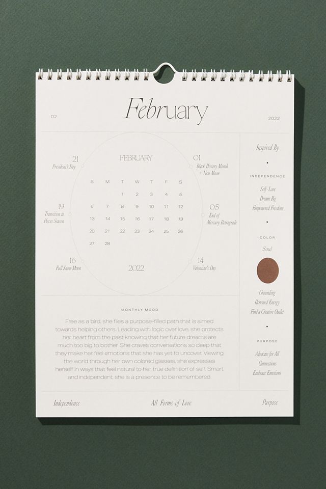 Wilde House Paper 2022 Intentional Calendar #1