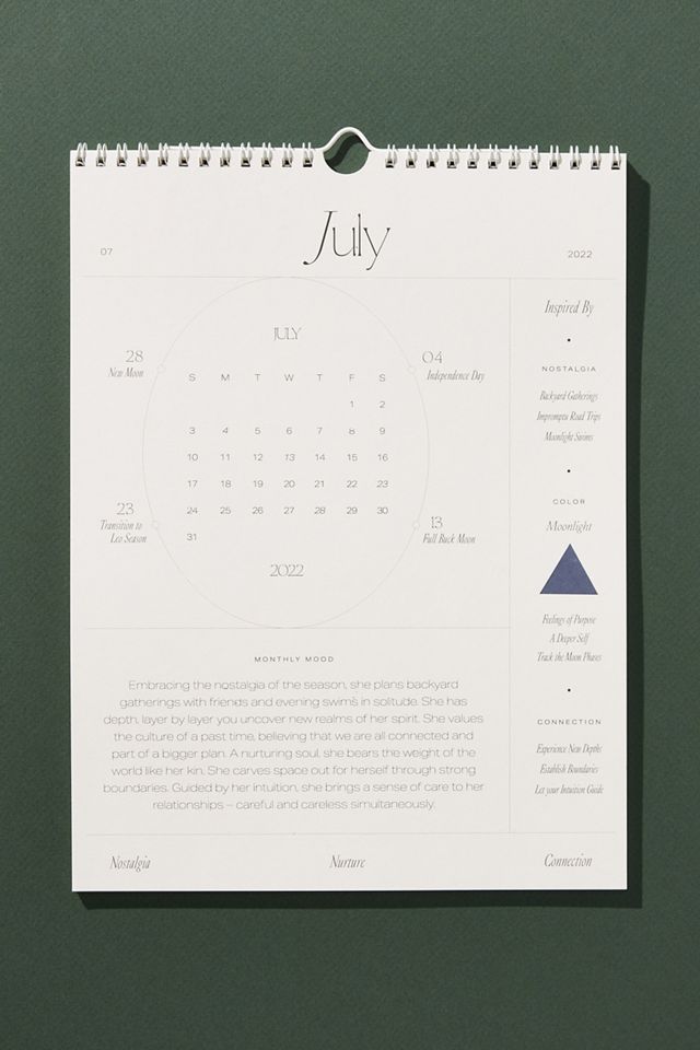 Wilde House Paper 2022 Intentional Calendar #2