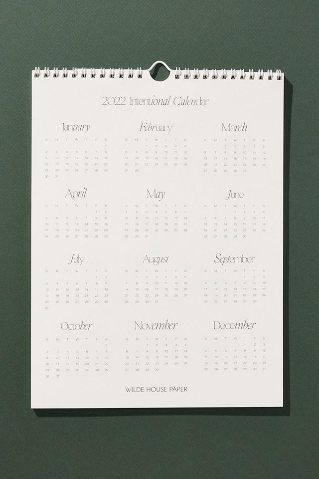 Wilde House Paper 2022 Intentional Calendar #3