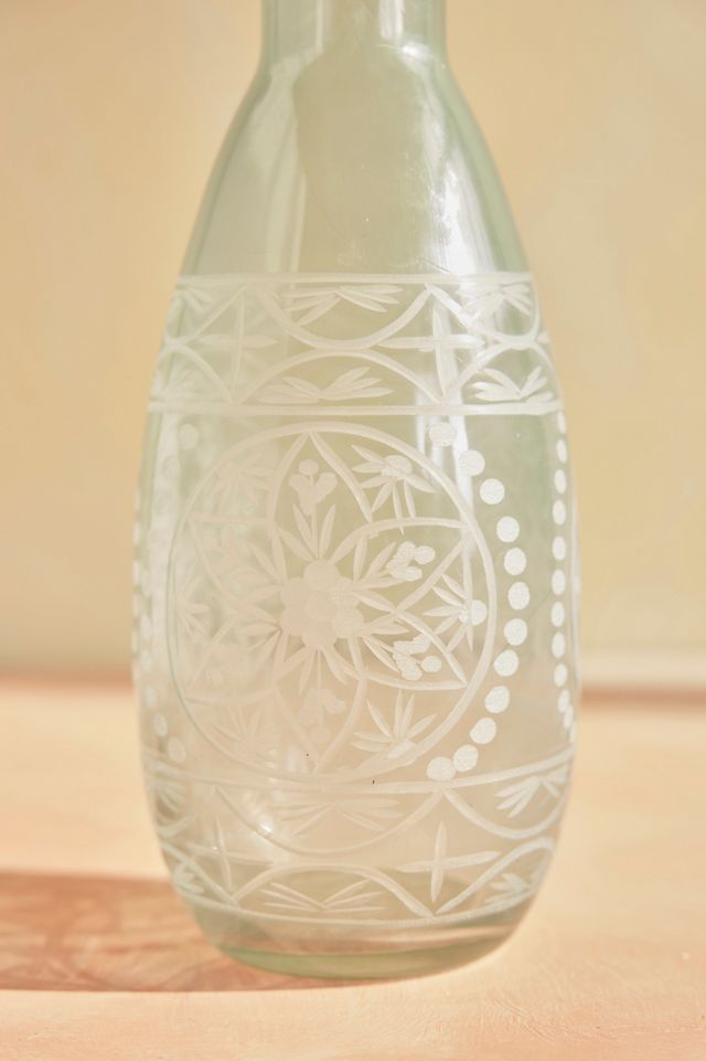 Pastel Etched Glass Vase, Narrow #1