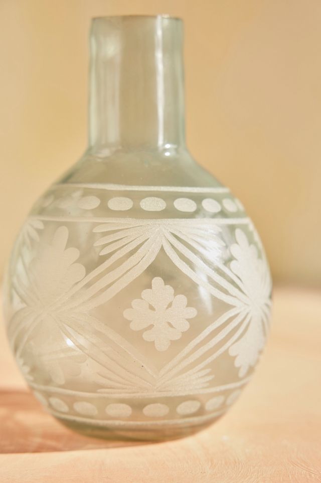 Pastel Etched Glass Vase, Bud #1