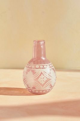 Pastel Etched Glass Vase, Bud