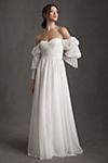 Willowby by Watters Cameron Tiered-Sleeve Off-Shoulder Mesh Column Wedding Gown #1