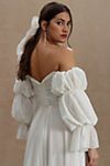 Willowby by Watters Cameron Tiered-Sleeve Off-Shoulder Mesh Column Wedding Gown #6