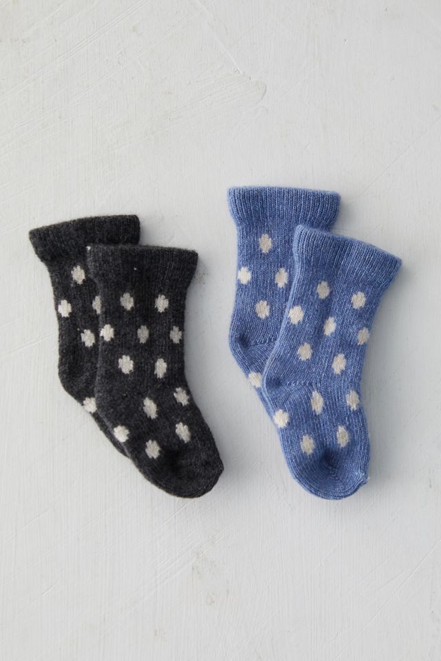 Cashmere Blend Baby Socks, Polka Dot #2