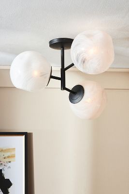 Anthropologie Cloud Flush Mount In Black