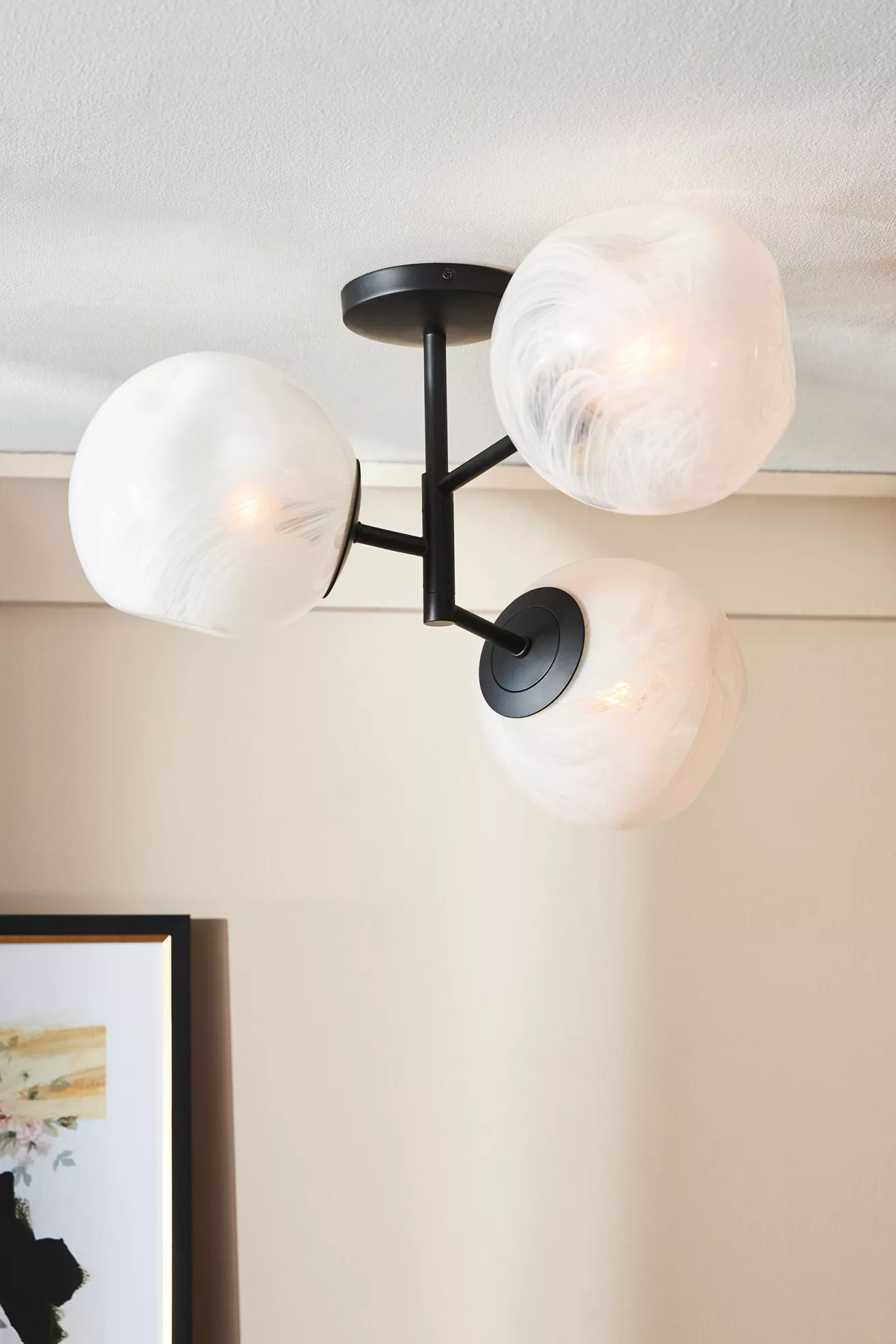 Cloud Organic Glass Flush Mount