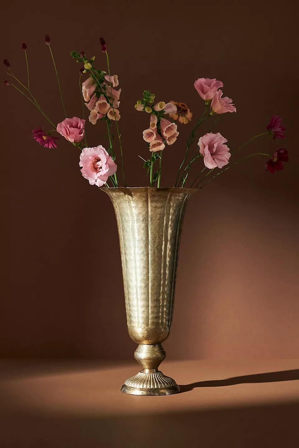 tall gold vase