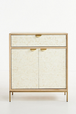 Pisces Bone Inlay & Oak Entryway Cabinet