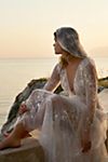 Riki Dalal Joan Illusion V-Neck Long-Sleeve Lace Wedding Gown with Swarovski Crystal Belt #4