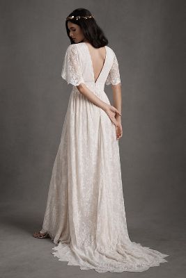 Butterfly Sleeve Wedding Dress