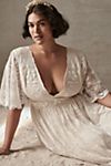 BHLDN Katarina Butterfly-Sleeve V-Neck Empire Embroidered Wedding Gown #4