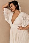 BHLDN Katarina Butterfly-Sleeve V-Neck Empire Embroidered Wedding Gown #5
