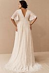 BHLDN Katarina Butterfly-Sleeve V-Neck Empire Embroidered Wedding Gown #6