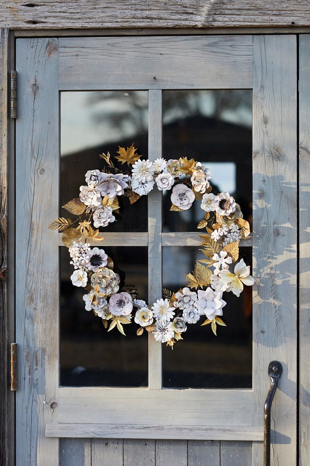White Flowers Iron Wreath #1