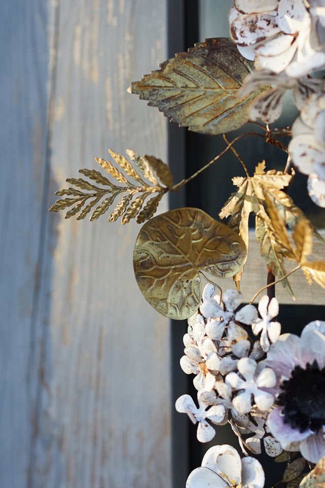 White Flowers Iron Wreath #3